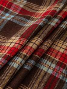 1pc Retro American Plaid Multifunctional Anti-Slip Sofa Cover Blanket With Tassels - Multicolor - View 10