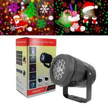 Proyector de Luces Navideñas LED con Múltiples Patrones Intercambiables. Lámpara Decorativa Exterior e Interior para Fiestas y Navidad. - Negro - Ver 4