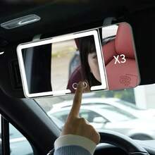 Auto Sonnenblende LED Make-up Spiegel, Aufladbarer LED Spiegel mit dimmbarem Touchscreen, Make-up Spiegel mit 3 Lichtmodi, einstellbare Helligkeit, Clip-On Rückspiegel Sonnenblende Kosmetikspiegel, Autozubehör