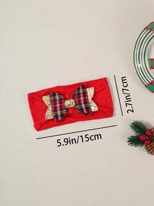 3pcs/Set Christmas Reindeer Bow Baby Headbands, Red & Green Soft Comfortable Glitter Bow Infant Hair Accessories - Multicolor - View 5