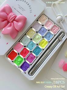 2025 Nail Art Velvet Paint Gel And Cream Gel Set, 18-Panel Fashion LED Nail Gel, High Saturation Color Gel Nail Polish, Glossy Shine Multi-Functional Modeling Gel Nail Polish For Fashion Salon Nail Design, Christmas Gift For Women - Nhiều màu - Xem 2