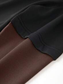 两件套：新款秋冬男士长袖假两件套连帽衫，带口袋，字母印花设计，松紧腰抽绳裤 - 休闲运动装，适合旅行、度假、健身、跑步、情侣装 - 彩色 - 查看 6