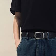 1pc Simple Elegant Waist Belt, Versatile Jeans Decoration Belt With Matte Silver Buckle, Unisex Pants Belt - Multicolor - View 4