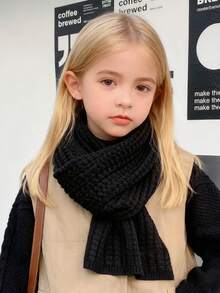 1pc Solid Color Knitted Scarf, Soft & Gentle For Kids, Suitable For Daily Wear, School, Outings, Festivals, Fashion Accessory For Children - Multicolor - View 7