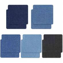 5pcs Iron-On Patches - 5 Colors (Blue Shades) With Heart, Flower, Star & Cloud Shapes For Clothing Decoration & Repair - Durable Fabric For DIY Customization, Clothing Patchwork , Creative Fabric Decoration, Fun Shape Patches, Easy Apply Patches - Multicolor - View 5