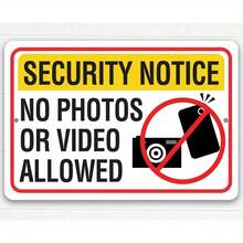 Metal Sign - Safety Notice No Photography Or Video Shooting Allowed - Indoor And Outdoor Use - Warning Sign For Private, Restricted, And Safety Areas Or Facilities, No Photography Prohibited, Charming Wall Art For Home, Bar, Cafe, Garage Decoration, Aluminum 8x 12inch,,,,,,, - White - View 2