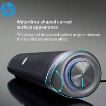 HP Compatible Wired/Wireless Speaker With 360-Degree Surround Sound And RGB Lighting Effects, Teardrop Shape For Enhanced Sound Transmission - Black - View 7
