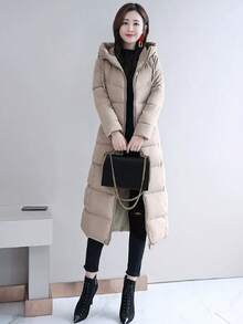 Women Winter Coats - Màu Khaki - Xem 3