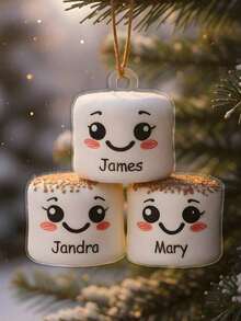 1PC Personalized Marshmallow Family Christmas Ornament Custom Name Holiday Keepsake Cute Marshmallow Couple Ornament Kids Parents Grandparents Decoration Unique 2025 Christmas Gift For Family Friends Couples And Loved Ones Christmas Christmas Decorations Room Decor Bedroom Home Decor - Multicolor - View 7