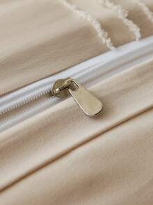 2/3PCS Khaki Tufted Textured Polyester Duvet Cover Set, Boho Shabby Chic Bedding Set For All Seasons Use, Modern Bohemia Style, Soft& Breathable, Durable, Machine Washable (1 Duvet Cover+ 1/2 Pillowcases, No Filler) - Khaki - View 7