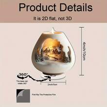 2D Scena natalizia piatta in acrilico rotante - Raffigurante Babbo Natale, pupazzo di neve e carrozza in un paesaggio invernale illuminato - Base rotante a 360°, statua da collezione durevole senza alimentazione elettrica per casa, ufficio, camino o feste - Decorazione festiva ideale perOgnissanti Halloween, con luci scintillanti e dettagli innevati - Multicolore - Visualizzare 18
