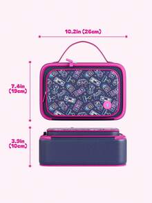 Meoky Insulated Lunch Box – 1pc Large Capacity Thermal Bag with Cute Cartoon Design, Reusable Bento Lunch Tote Keeps Food Warm & Fresh, Ideal for Back to School, Kindergarten, Picnic & Travel - 黑色 - 查看 5