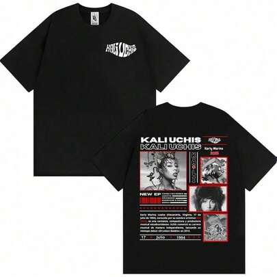 Kali Uchis Karly Marina Tour 2025 Album Graphic T-shirt Men Women Harajuku Hip Hop Retro T Shirt 100% Cotton High Quality Tshirt