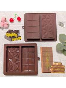 1pc Chocolate Silicone Candy Mold Suitable For Homemade Chocolate Bars, Homemade Gifts, Thanksgiving, Christmas, Valentine's Day, Etc., Dessert Making And Easy To Clean Pyramid And Rectangular Shapes, Non-Stick, Flexible,