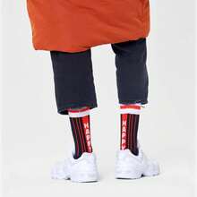Happy Socks Calcetines Grid Stripe Crew Sock Talla 36-40 - Multicolor - Ver 7