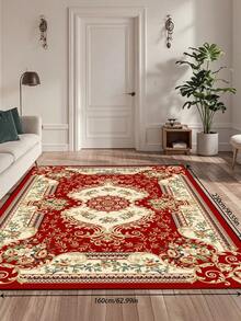 1 قطعة سجادة منطقة ذات تصميم بوهيمي عتيق من الألياف البوليستر، بنمط مستطيل سهل العناية وقابل للغسيل مع ظهر مانع للانزلاق، مناسبة لغرفة المعيشة والممر والجانب السرير وغرفة الجلوس وغرفة النوم والمكتب والمطبخ وديكور المنزل الريفي