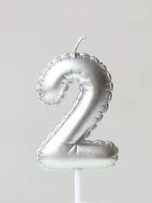 Silver Floral Garland Balloons, Painted Birthday Numbers 0-9, Birthday, Anniversary, 1st Birthday Party Cake Decor Candles