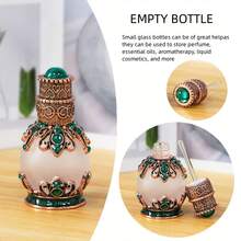 1pc 15ml Middle Eastern Style Glass Globe Bottle, Jewelry Design Fragrance/Essential Oil Refillable Decor Bottle, Elegant Home Decor Accessory, Vanity Decoration, Hand Wash Only, Refillable And Reusable, Women's Personal Care Item, Chic Fragrance Storage Bottle, Sophisticated Decor, High-End Quality, Fashionable Cosmetic Accessory, Lightweight And Portable Travel Refill Bottle (Empty Bottle Only)