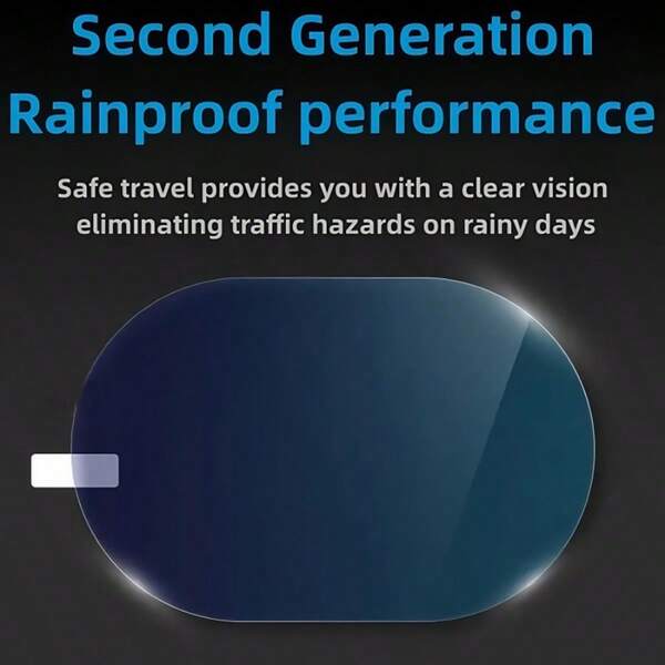 2 piezas Película antilluvia y antivaho de alta transparencia para espejos retrovisores ovalados, diseño ovalado que se ajusta a la mayoría de los espejos retrovisores de vehículos, pegatina exterior, accesorios para espejos retrovisores