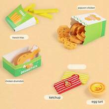 A Set Of Colorful Simulated Wooden Burger And Sandwich Play Toys, Classified And Stacked Toys, Parent-Child Interactive Toys, With Playful Expressions - Perfect As A Role-Playing Toy And An Ideal Gift For Back To School, Birthdays, Easter, Christmas, Halloween And Other Holidays. Toy Food Set, Lively Design, Using Durable Wooden Structure