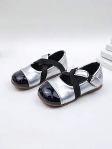 女童鞋秋季新款软底魔术贴公主鞋婴幼儿时尚小皮鞋低帮防滑平底鞋宝宝平底鞋 - 銀色 - 查看 2