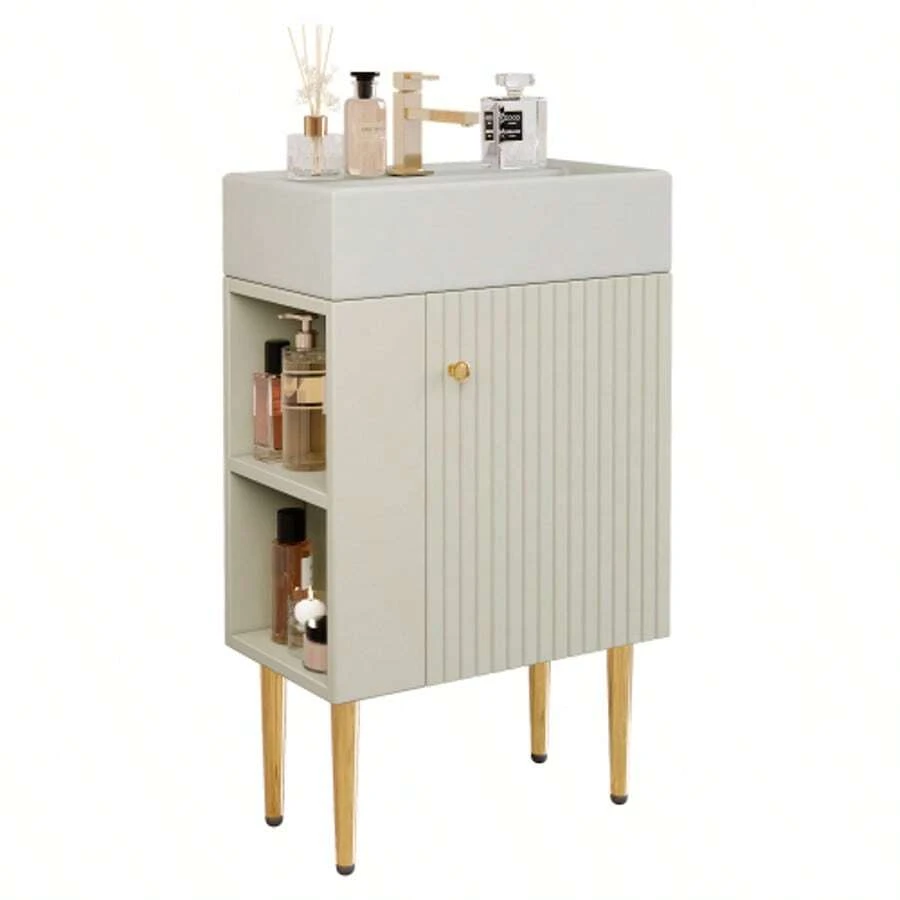 Bathroom Furniture Washbasin With Vanity Unit 55 Cm, Vanity Unit, Small Guest Bathroom Furniture, White