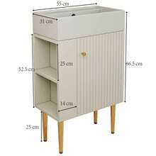 Bathroom Furniture Washbasin With Vanity Unit 55 Cm, Vanity Unit, Small Guest Bathroom Furniture, White