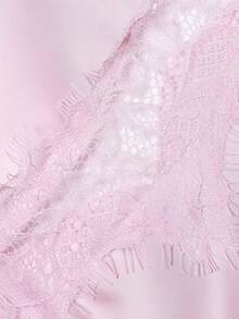 DEEKA Summer New Women's Fashion Sexy Asymmetric Lace Dress, European And American Style - Pink - View 7