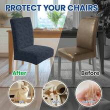 YSTYLE Chair Covers With Backrest 2/4/6 Pieces, Stretch Chair Covers, Living Room Kitchen Chair Covers, Universal Cat Scratch-Resistant Chair Cover, Modern Stain-Resistant Chair Cover - Dark Grey - View 6