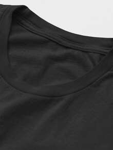 Men's Dog Bite Printed T-Shirt 100% Cotton 30.1 Combed Thread - 黑色 - 查看 5