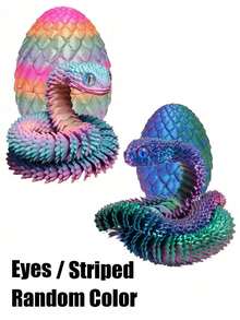 1/2/3/4/5件装新颖可动关节3D打印蛇形摆件，内含惊喜蛋，色彩缤纷，可作家居办公装饰桌面摆件，适用于各种房间装饰，可作雕像、桌面摆件、解压玩具、减压玩具，也是复活节、万圣节、圣诞节、感恩节、派对礼品的理想之选。 - 彩色 - 查看 30