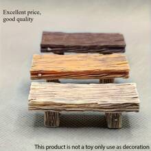 1pcs/Set Solid Wood Double Stool, Moss Succulent Micro Landscape Couple Decoration Gift, DIY Material Resin Retro - 1 CÁI - Xem 5