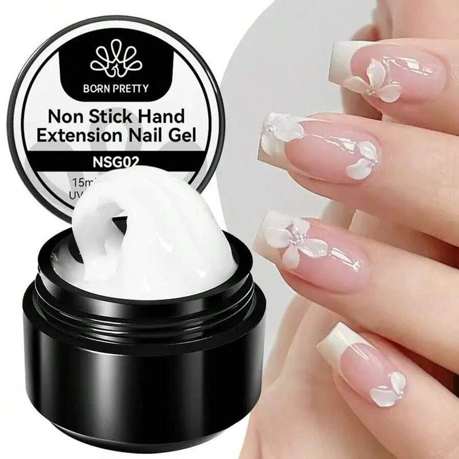 BORN PRETTY Nail Art Non-Sticky Extension Gel, Can Be Hand-Shaped For Glossy Nail Sculpting, Moldable UV Gel - 白色 - 查看 1