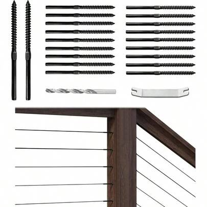 80 Pack 18 Black Railing Hardware Kit Swage Lag Screws Left And Right Handed Thread Wood Post T316 Stainless Steel Deck Railing System 40 Pairs CK17
