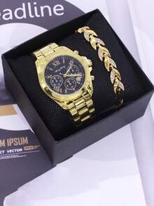 1 Stück/Set Neuankömmling Bestseller Drei-Augen Quarz Uhr, lässige Büro Geschäfts Armbanduhr geeignet für tägliches Outfit, Geburtstag, Frauen Geschenk, Jahrestag, Singles Day, Halloween, ohne Geschenkbox