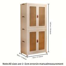Multi-Functional Folding Storage Cabinet, Clothing Storage Box, Portable Wardrobe, Foldable Cabinet With Wheels And Double Doors, Suitable For Living Room, Bedroom, Walk-In Closet, And Apartments, No-Assembly Storage Rack, Organizes Clothes And Toys, Plastic Folding Storage Cabinet, Comes With 10 Hangers - 白色 - 查看 9