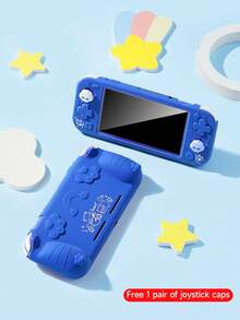 1个游戏机保护壳，防摔、防尘、防刮，增强握持感，符合人体工程学设计，适用于Lite机型，可爱的彩虹和爪印图案，包含2个摇杆帽 - 彩色 - 查看 12
