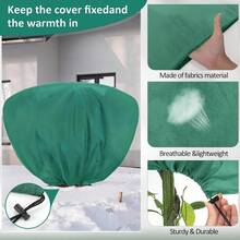 2 Packs Green Heavy Duty Plant Frost Covers 100x80cm, Reusable Winter Frost Blanket Outdoor Potted Plants, Shrubs, Rose Flowers, Cold Weather Cover - Green - View 5