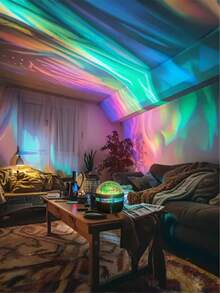 1pc Northern Light Starry Sky Atmosphere Lamp With Multi-Color LED Projection Night Light For Home Decoration, Bedroom, Living Room - Includes Remote Control, Gift For Valentine'S Day, Birthdays And Various Festivals