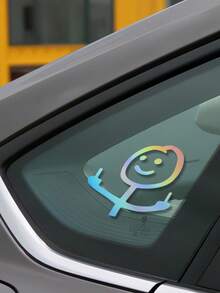 Süßer Cartoon lächelndes Gesicht Aufkleber, der einen delikaten Akzent an Autos, Laptops, Kühlschränken, Gepäck und anderen Alltagsgegenständen verleiht