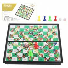 1 件超大磁性便携式蛇梯棋棋盘游戏，3D 蛇梯棋棋子，可折叠游戏棋盘，节日派对礼物，圣诞节、新年生日礼物，颜色随机 - 彩色 - 查看 9