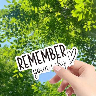 HAILUREY "Remember Your Why" Inspirational Sticker, Heart Design, Durable Paper Decal, Suitable For Laptop, Car, Luggage, Skateboard - Perfect Gift For Teens & Adults, Creative Decoration And Gift, Car Sticker, Bumper Sticker