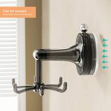 1个耐用厨房刀具挂钩，自粘塑料旋转壁挂式，带6个挂钩，适用于家庭厨房、浴室和办公室配件、卫生间配件、毛巾悬挂、多功能挂钩 - 彩色 - 查看 6