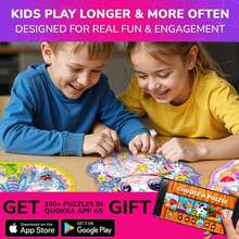 QUOKKA Shimmer Puzzles For Kids Ages 4-6 – Jigsaw Puzzles For Toddlers 3-5 – 4-Pack Princess, Mermaid, Rocket & Dinosaur Children's Game Ages 4-8 – Unique Gift Toy For Preschoolers - Boys And Girls - Girls - 查看 6