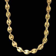 HIJONES Stainless Steel Coffee Beans Chain Necklace Bracelet Men Women Minimalist Chunky Hop Jewelry - Vàng 9mm - Xem 4