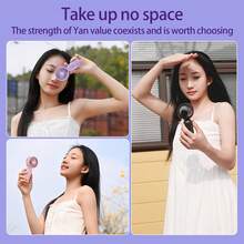 Mini ventilador portátil, ventilador de mano pequeño, ventilador de pestañas, recargable por USB, ventilador de mano de 3 velocidades 500mAh, adecuado para oficina, viajes al aire libre, camping