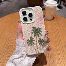 度假风时尚 TPU 1 件装 TPU 材质优雅复古建筑椰树图案手机壳，适用于 Smartphonig/Redone 17 Pro Max，春季礼物 - 白色 - 查看 4