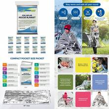 Primacare HB-10 Manta térmica de emergencia de Mylar (paquete de 10), 52 pulgadas de largo x 84 pulgadas de ancho(52" L x 84" W Paquete de 10) - Tipo 1 - Ver 1