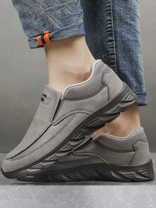 Men's Comfortable Casual Loafers, Outdoor Walking Hiking Casual Shoes, Lightweight Breathable - Grey - View 4