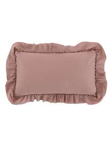 1pc Romantic French Style Ruffled Quilted Envelope Without Filler, Chic Romantic Decorative Throw Pillowcase For Bedroom/Dorm/Sofa/Couch, Gift For Lover, Friend. Machine Washable. Oeko-Tex Certified. Pink - Pink - View 8